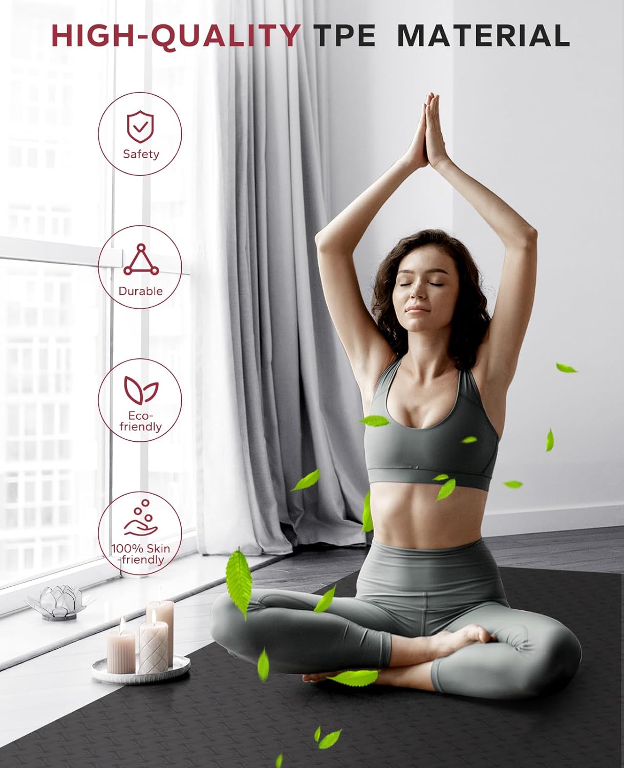 Extra Wide Yoga Mat For Full Body Workouts encalife