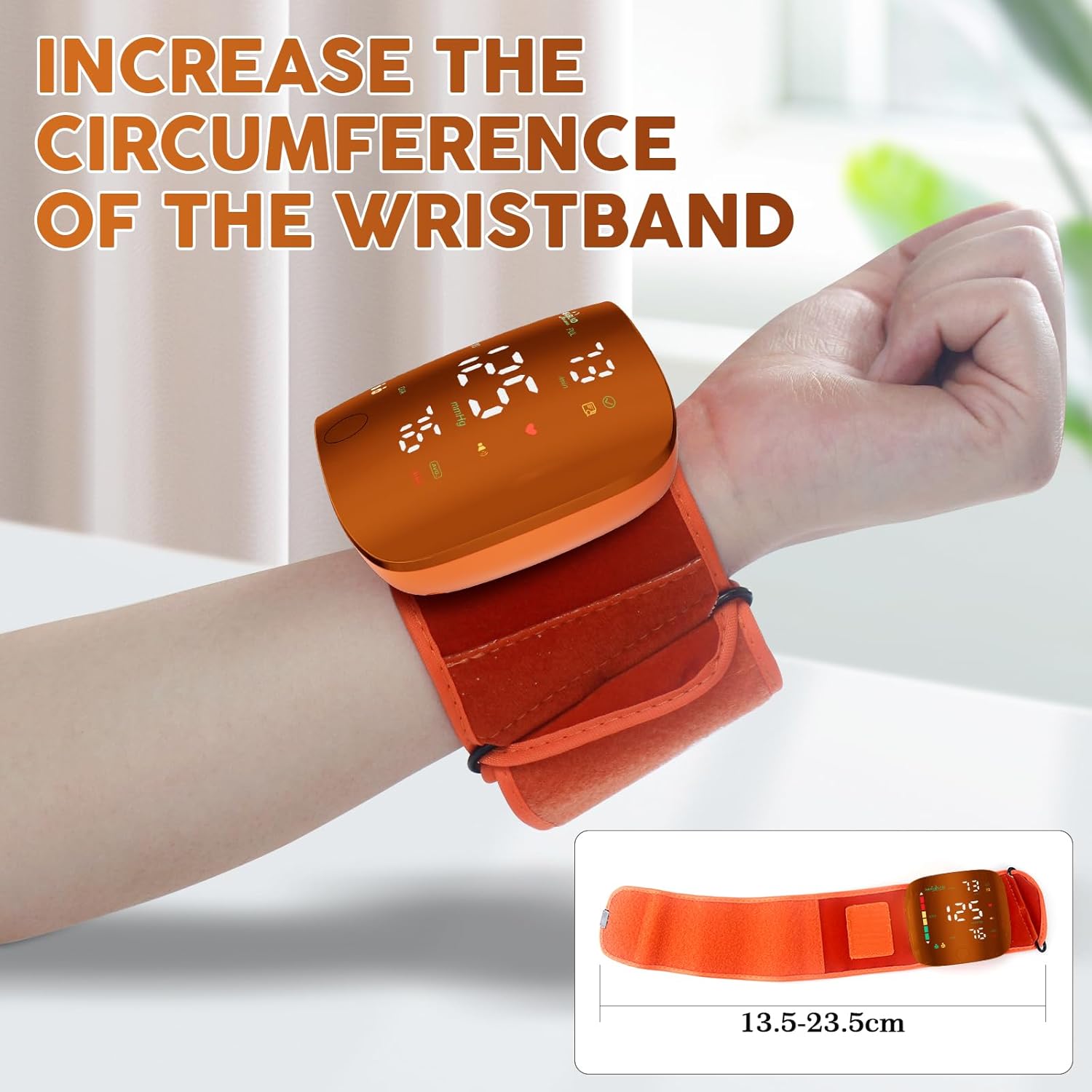 Rechargeable Wrist Blood Pressure Monitor LED Screen encalife
