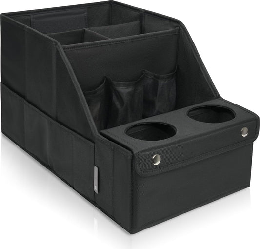 Foldable Car Seat Organizer with Cup Holders encalife