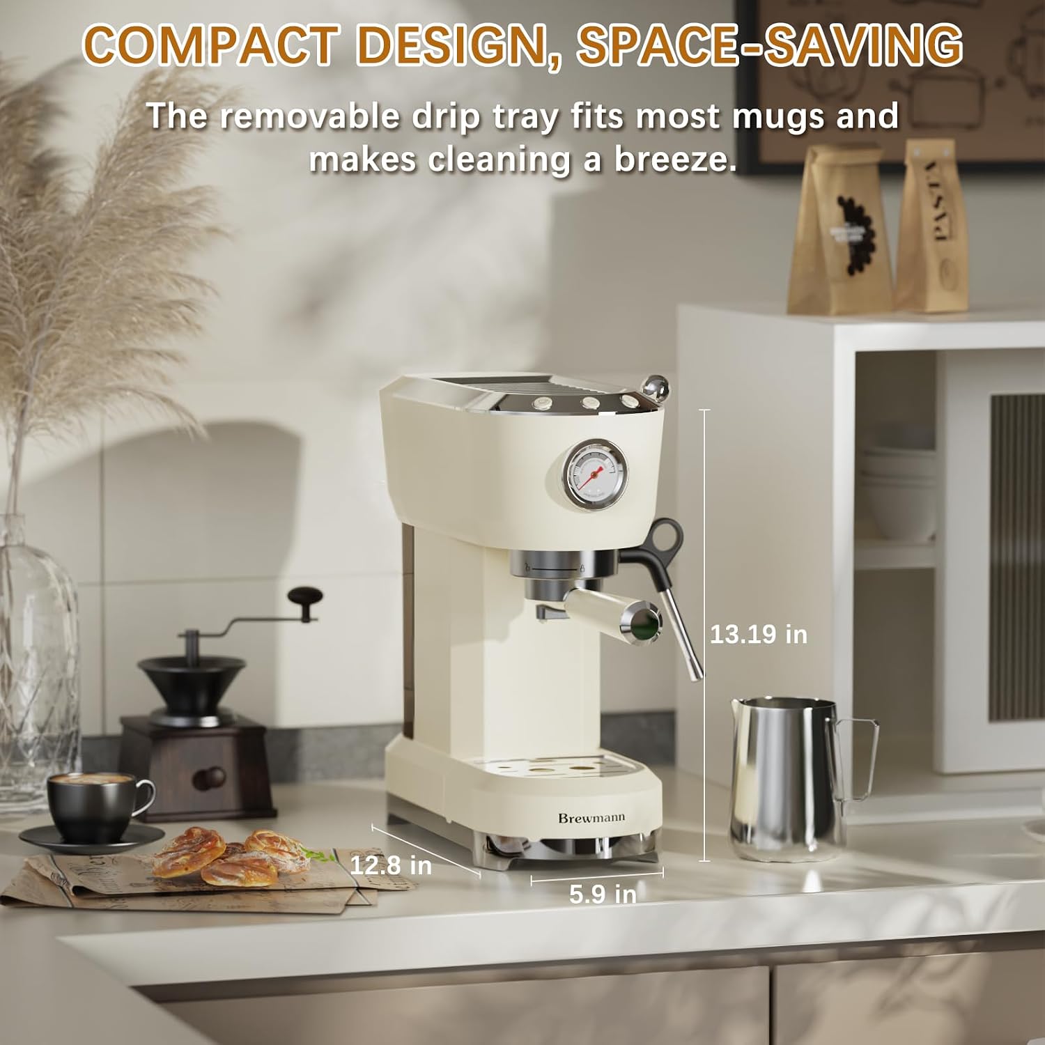 20-Bar Espresso Latte Cappuccino Machine with Frother encalife