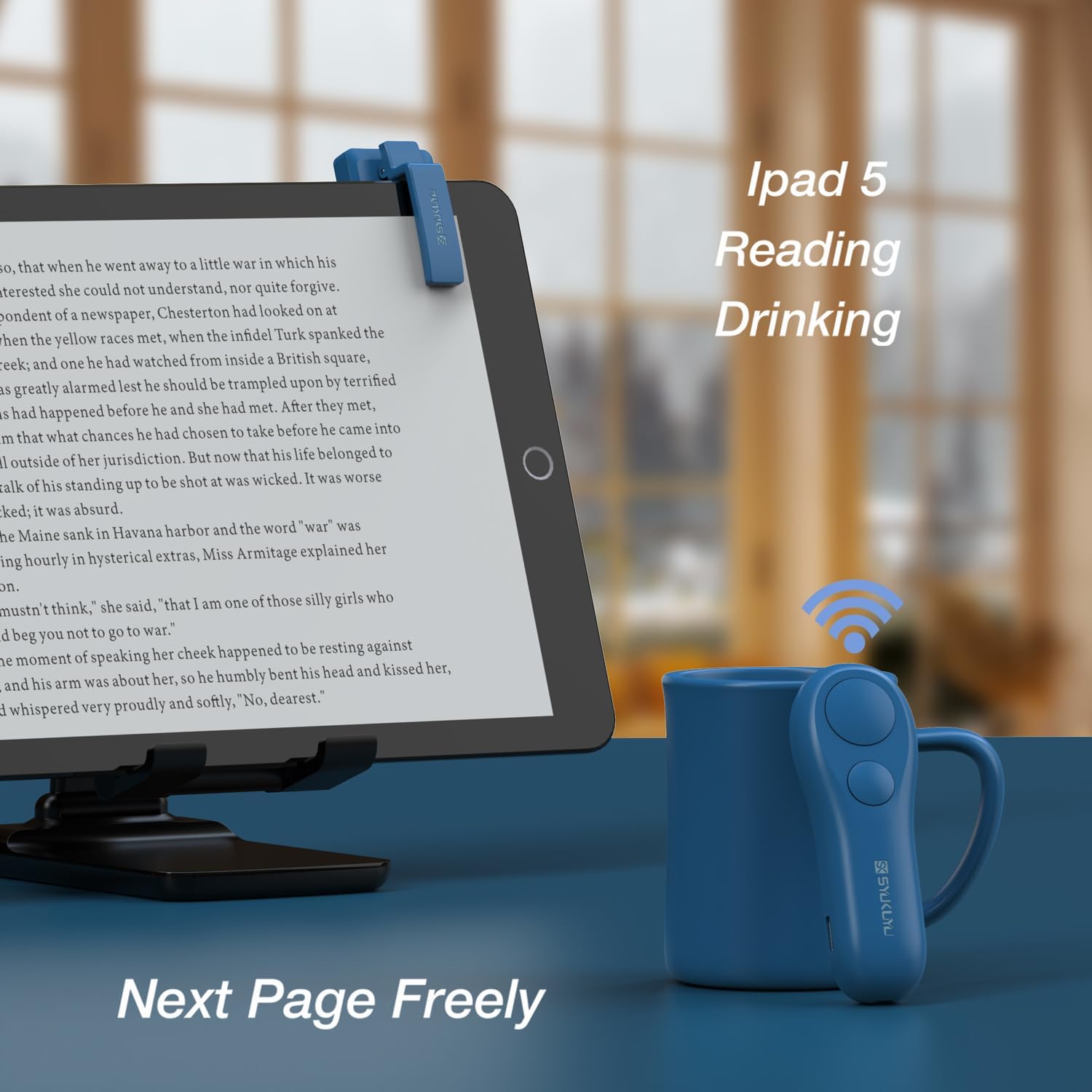 Silent Page Turner Remote for Comfortable Travel Reading encalife