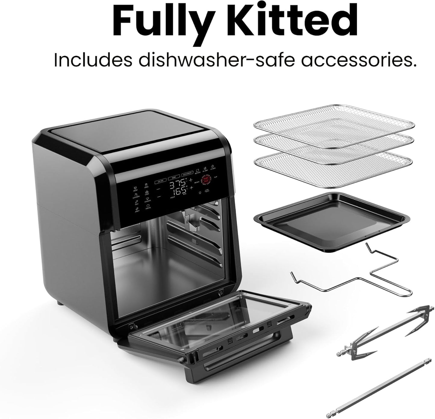Digital Air Fryer Oven I Rotisserie & 12 Presets encalife
