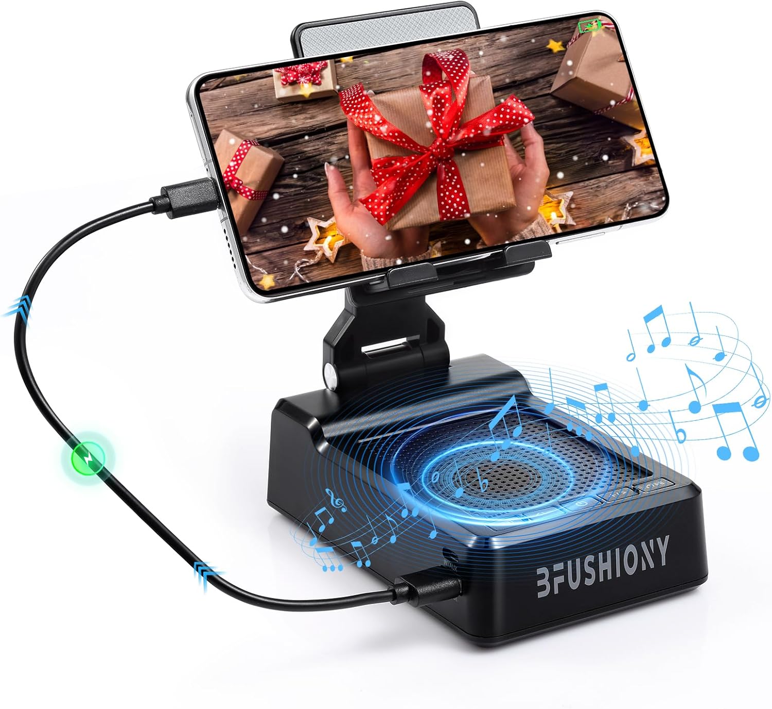 Bluetooth speaker mobile stand with built-in 5000mAh power bank