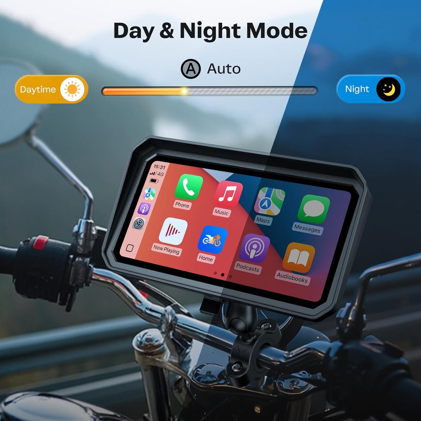 6.25 Inch Motorcycle Carplay Screen Wireless GPS encalife