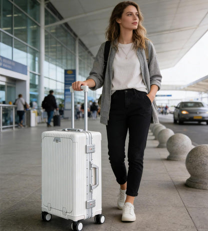 Smart Hardshell Carry-On Luggage with USB encalife