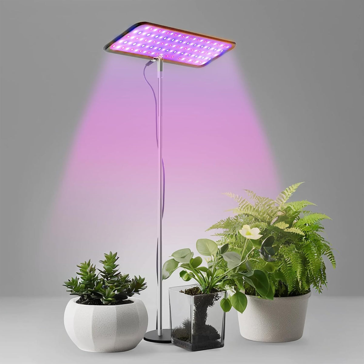 Adjustable full spectrum indoor plant light with modern LED panel