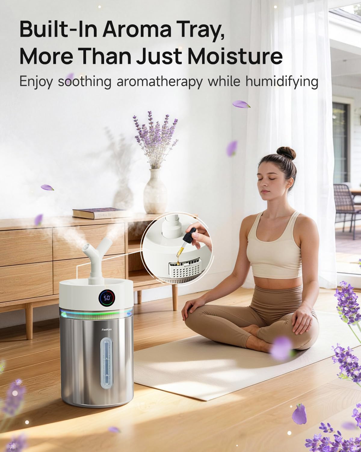 Stainless Steel Humidifier With Aroma Mist Control encalife
