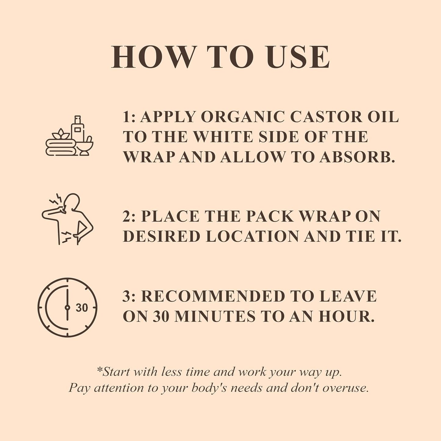 Organic Castor Oil Pack Wrap for Relaxation Recovery encalife