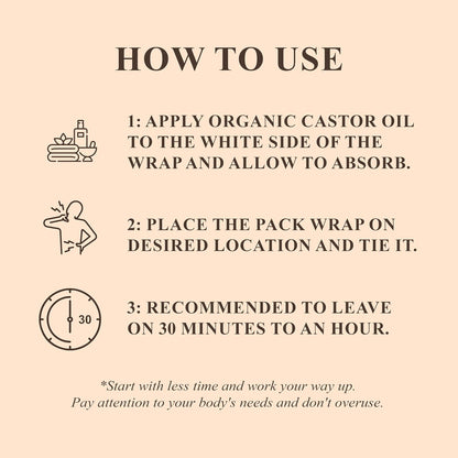 Organic Castor Oil Pack Wrap for Relaxation Recovery encalife
