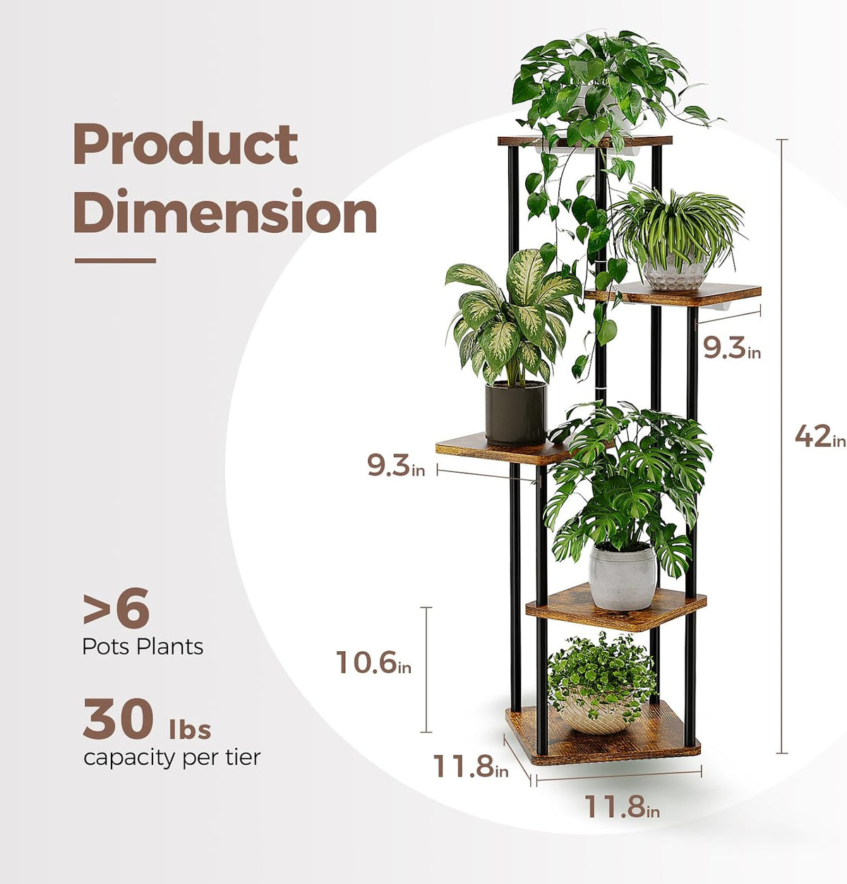 Grow lights for indoor plant | 5-Tier Corner Plant Stand encalife