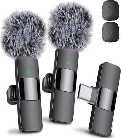 Wireless Mini Lavalier Microphone With Noise Cancelling encalife