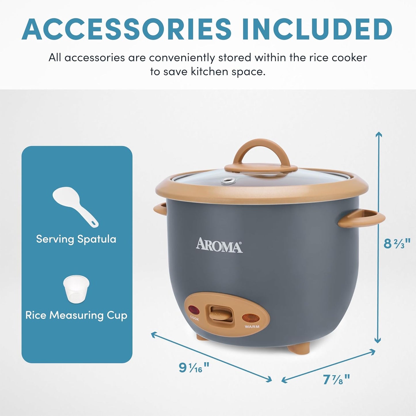 AROMA Rice Cooker 6-Cup I CoreCoat encalife
