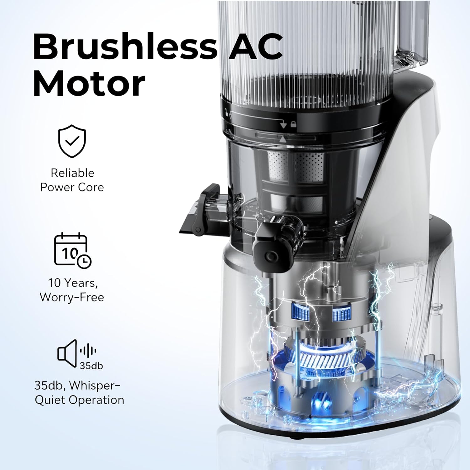 Electric Cold Press Juicer | 3-in-1 Wide Chute Juice Machine encalife