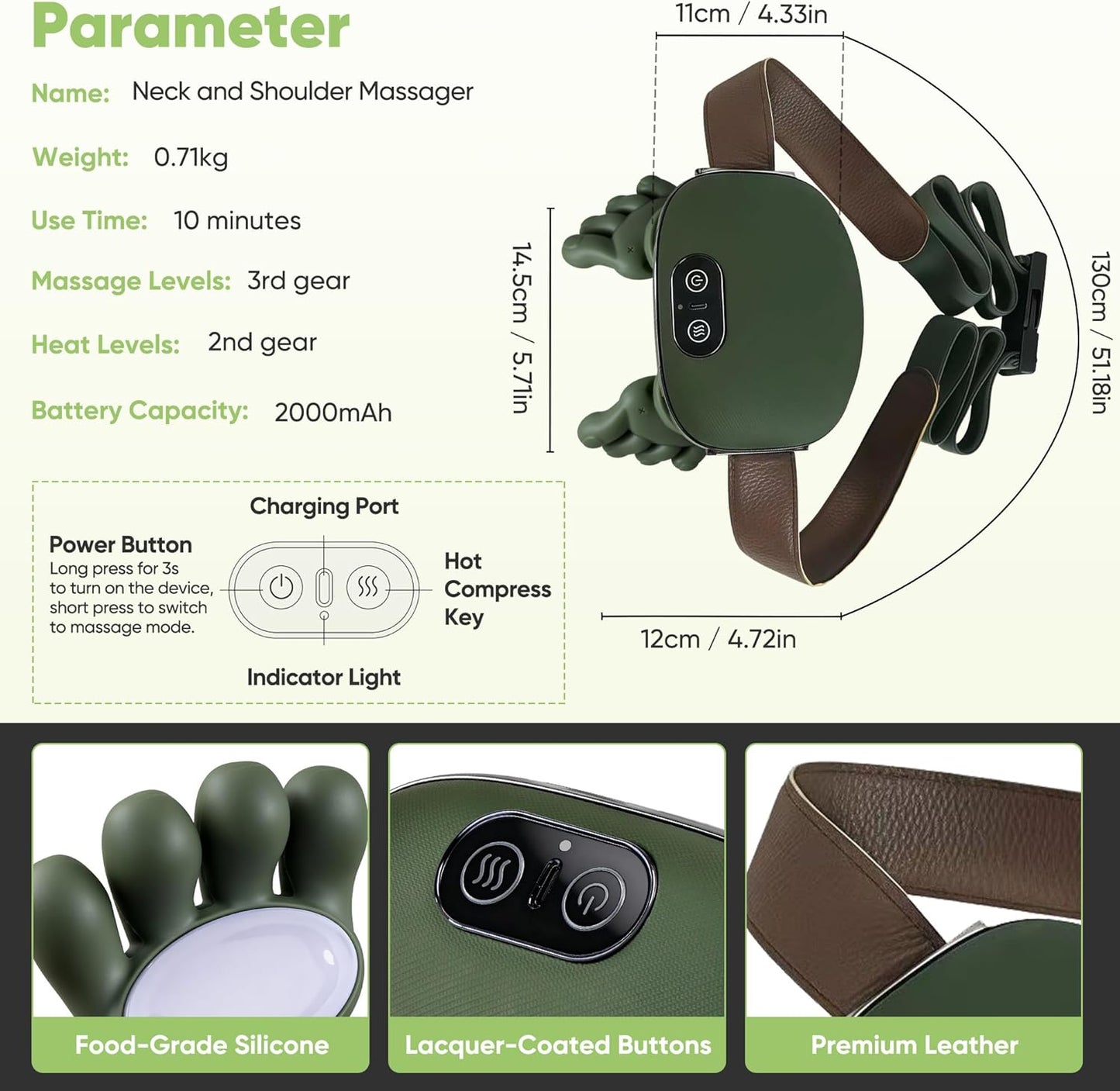 Neck & Shoulder Massager I 4D Heated encalife
