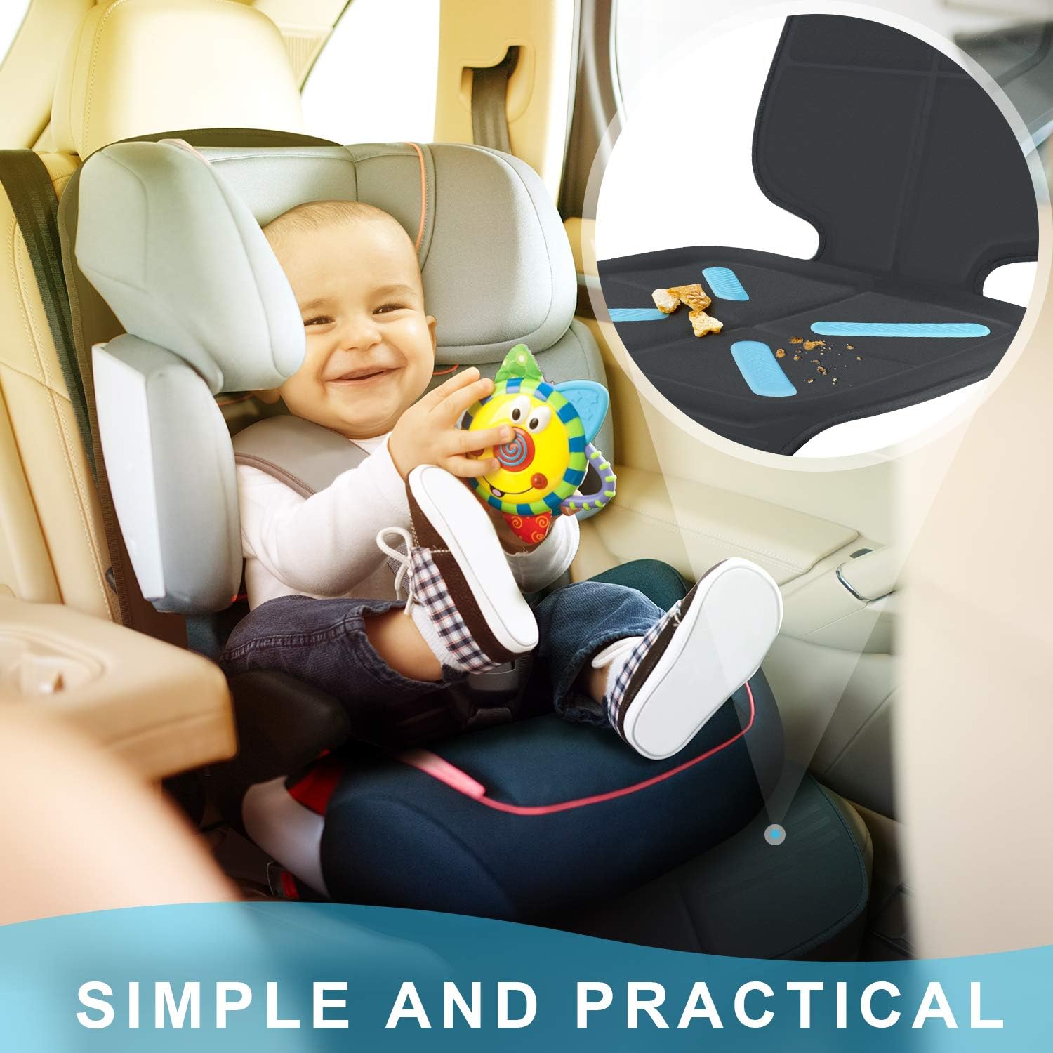 Waterproof Car Seat Protector Under Baby Child Seat encalife