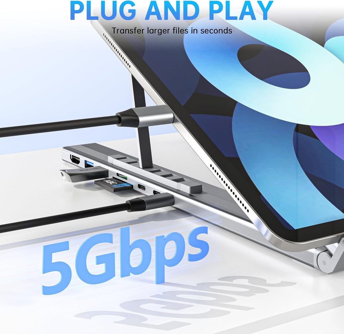 8-in-1 USB-C Laptop Stand Docking Station Hub encalife