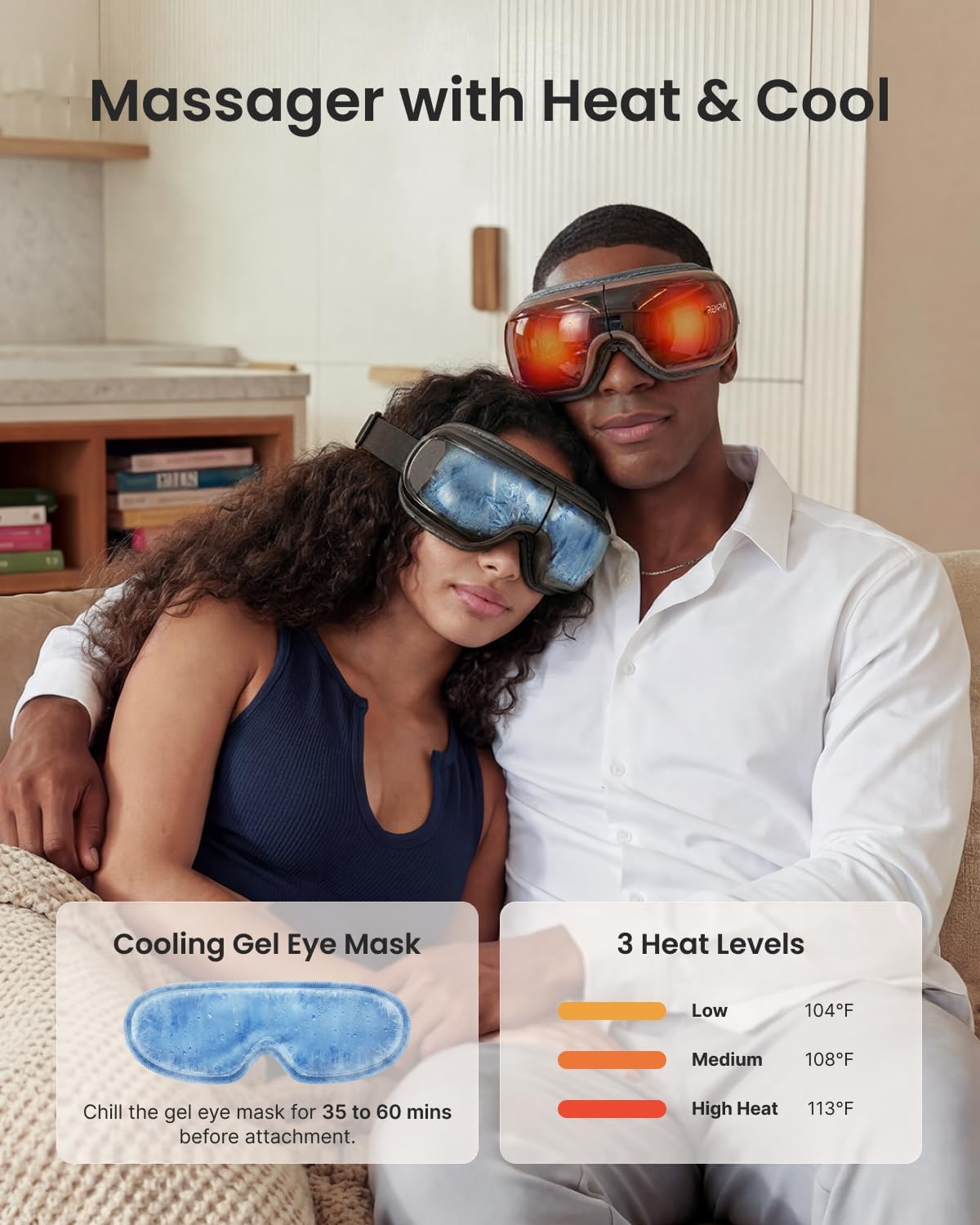 Eye Massager With Heat Cooling Voice Control encalife