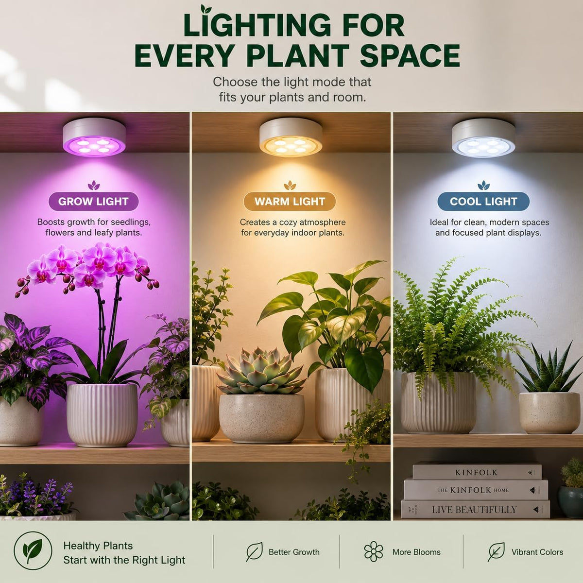 Grow Light For Indoor Plants | Rechargeable Magnetic Wireless encalife