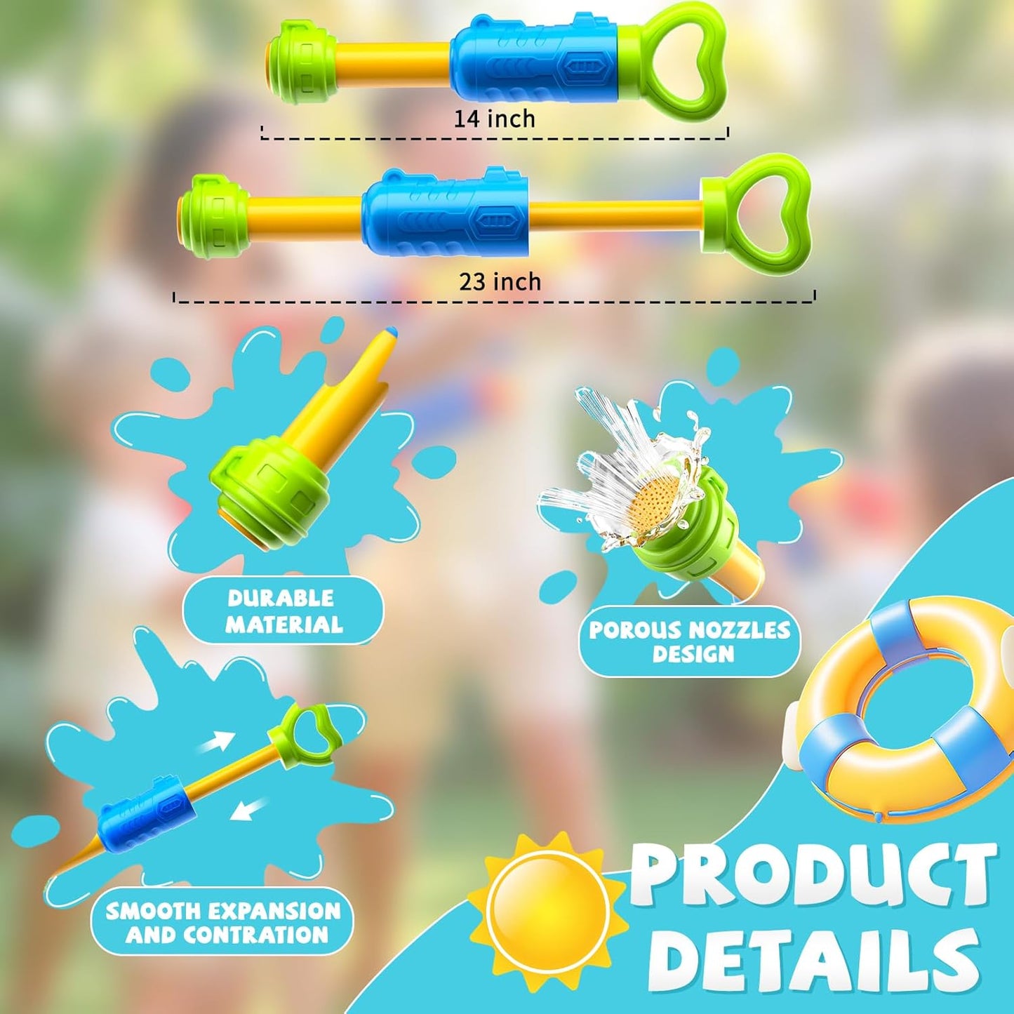 2 Pack Water Gun I 40ft Long-Range Blasters encalife