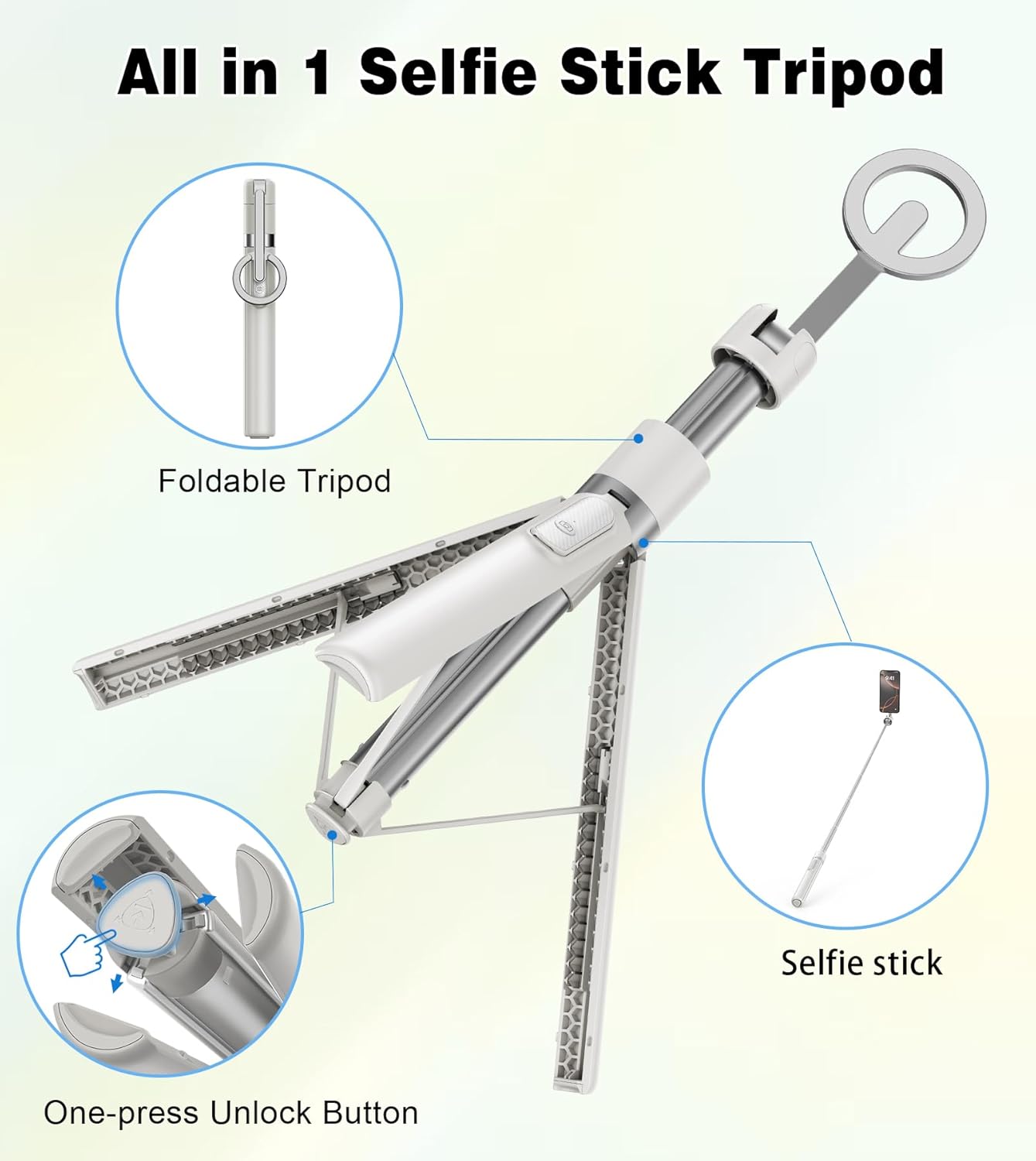 Magnetic Selfie Tripod Mobile Stand For Content Creation encalife