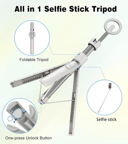 Magnetic Selfie Tripod Mobile Stand For Content Creation encalife