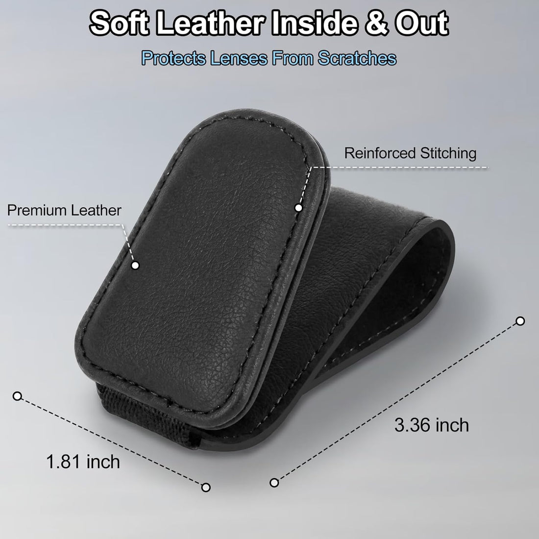 Magnetic Leather Sunglass Holder for Car Visor encalife