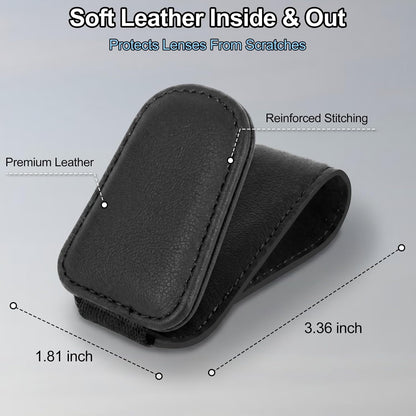 Magnetic Leather Sunglass Holder for Car Visor encalife