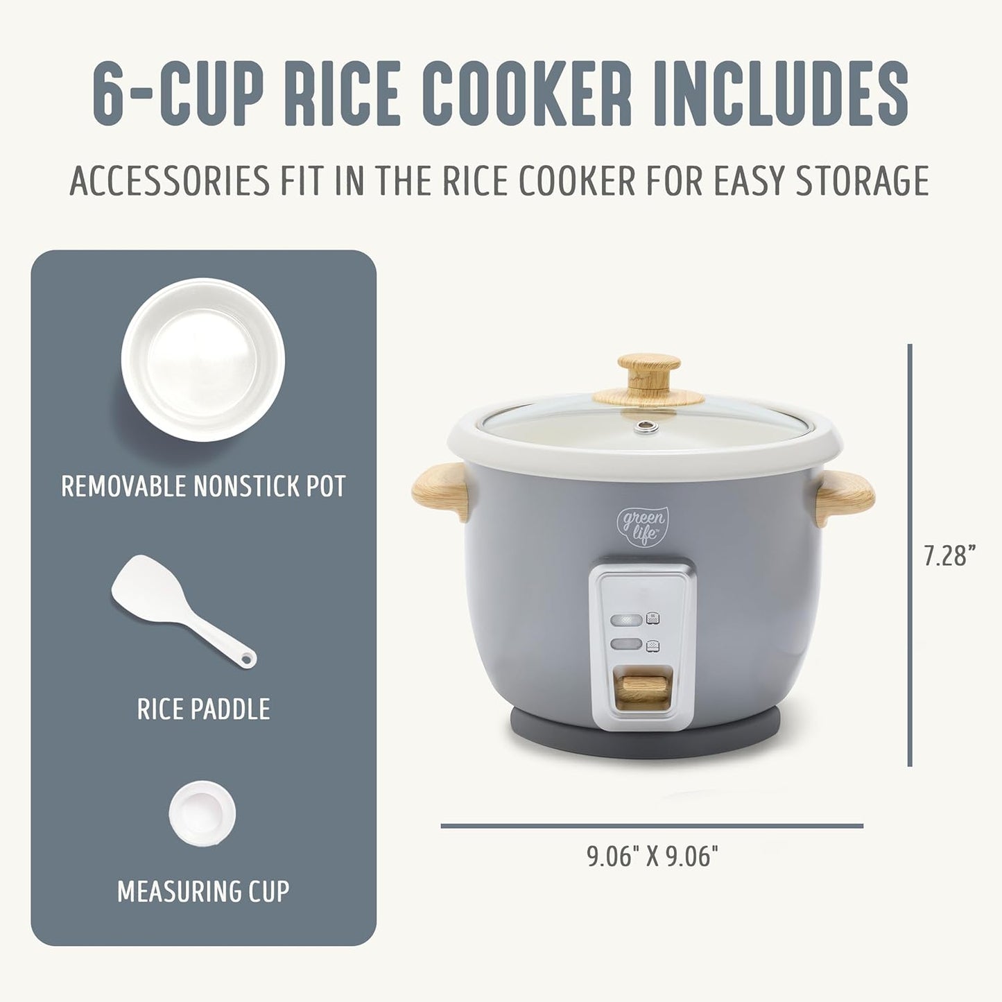 RICE COOKER I GreenLife 3-Cup Ceramic encalife
