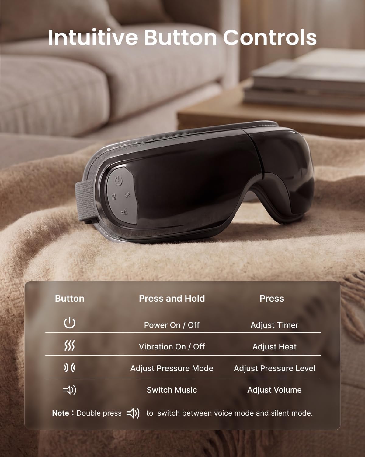 Eye Massager With Heat Cooling Voice Control encalife