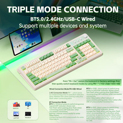 AULA S99 Wireless RGB Gaming Keyboard I Green encalife