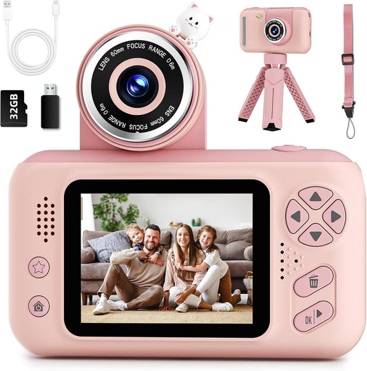 Kids Camera for Girls with Tripod & 32GB Card