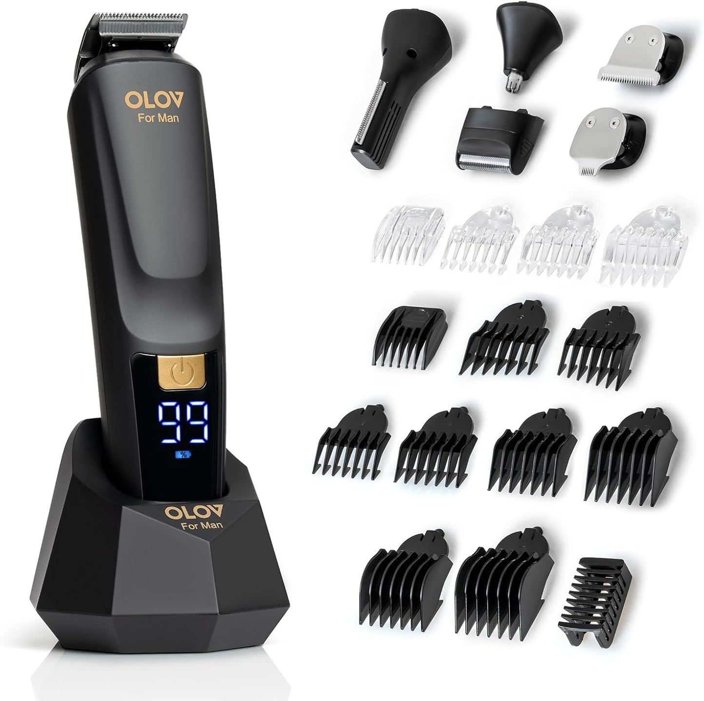 All-in-one beard trimmer hair clipper grooming kit
