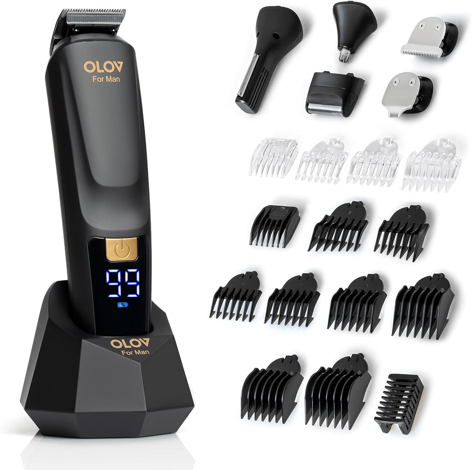 All-in-one beard trimmer hair clipper grooming kit