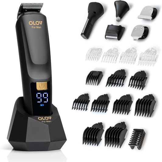 All-in-one beard trimmer hair clipper grooming kit