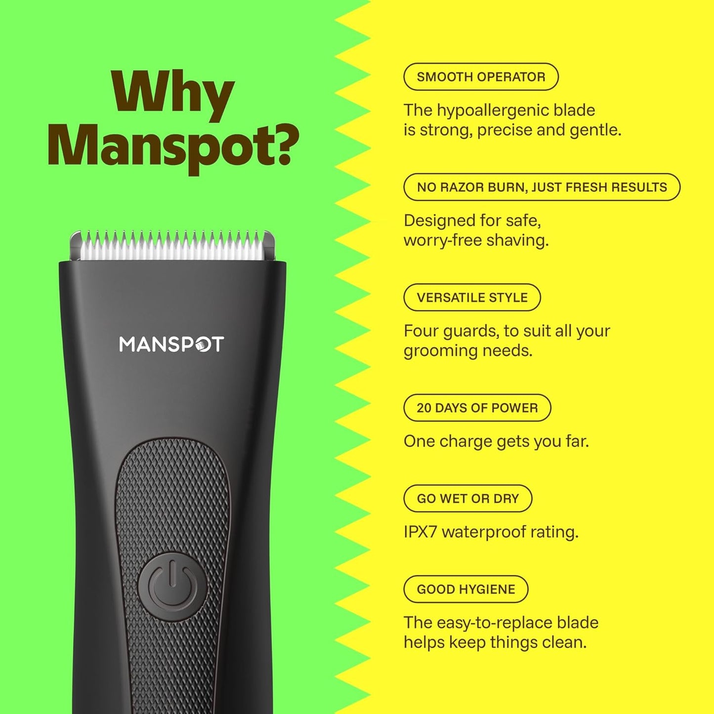 MANSPOT Waterproof Beard Trimmer Body Grooming Kit encalife