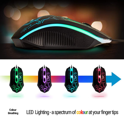 RGB Gaming Keyboard Mouse Headset Combo 4-in-1 Bundle encalife