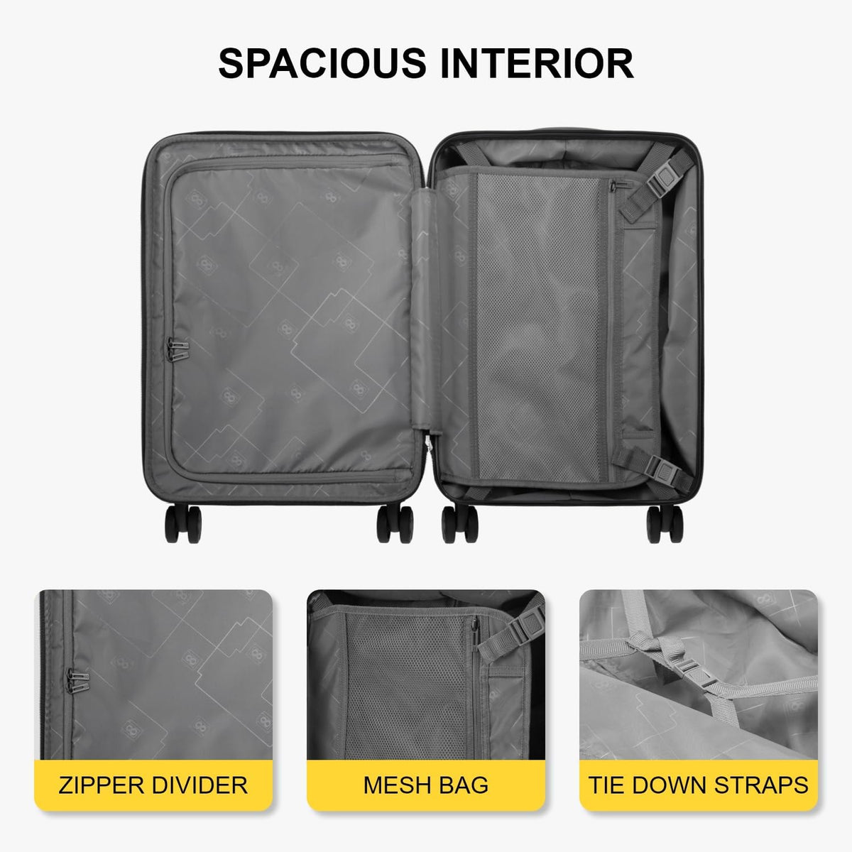 Expandable Carry On luggage With Laptop Compartment encalife