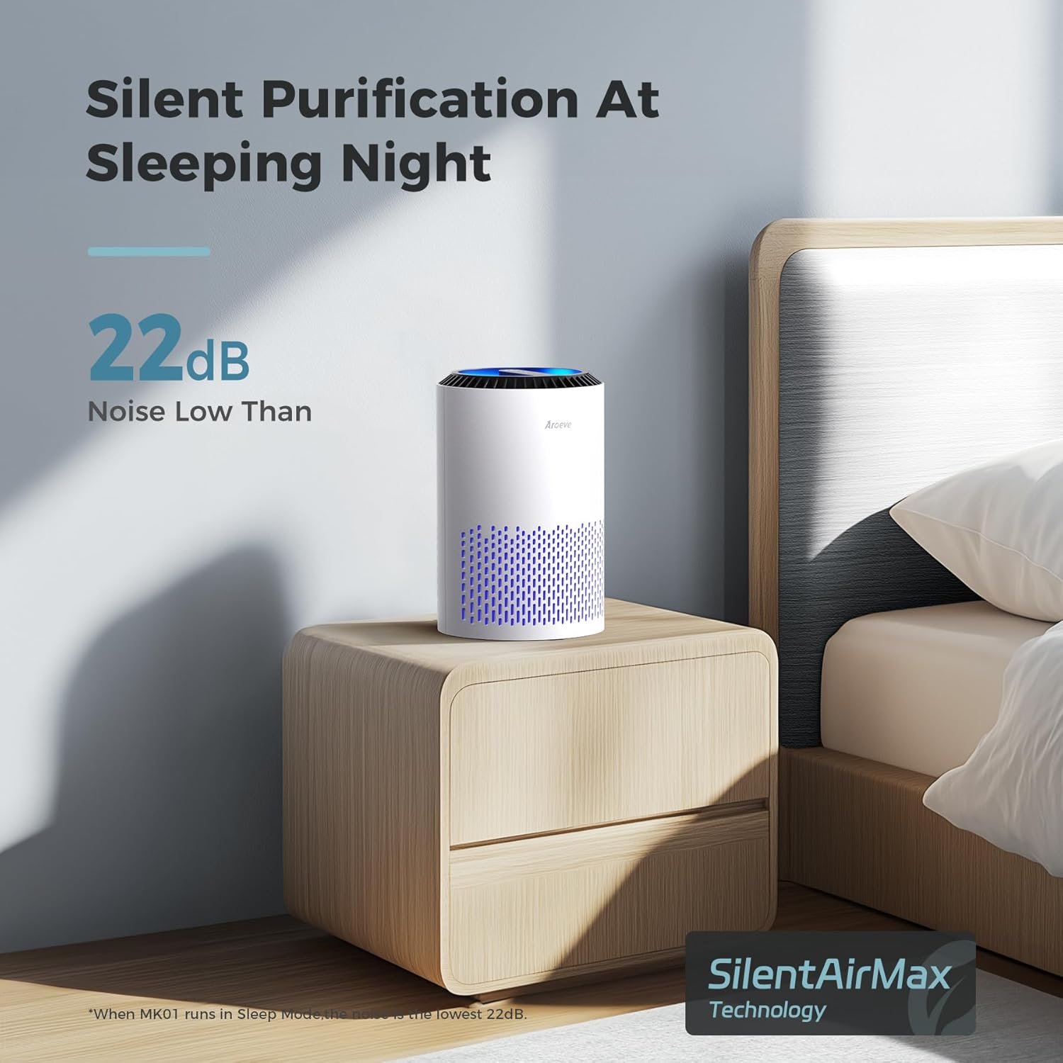 Air Purifier for Bedroom HEPA | Quiet Air Cleaner for Smoke & Allergies encalife