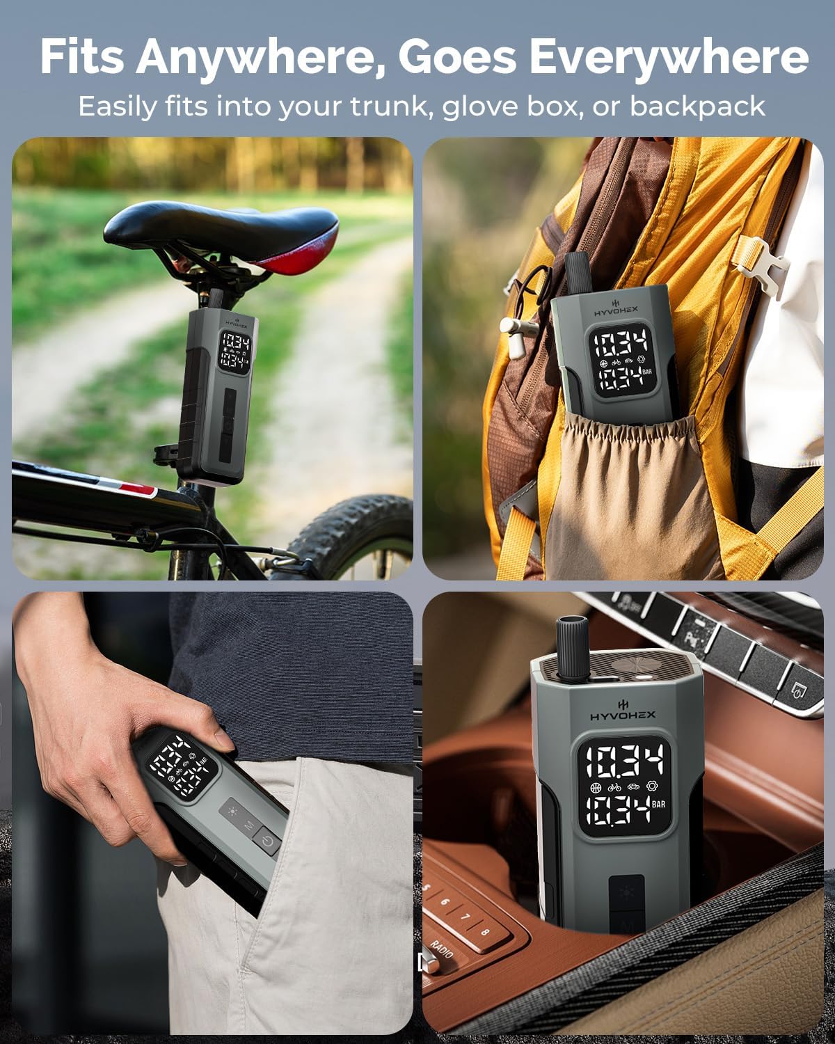 Cordless Digital Tire Inflator Fast Air Pump encalife