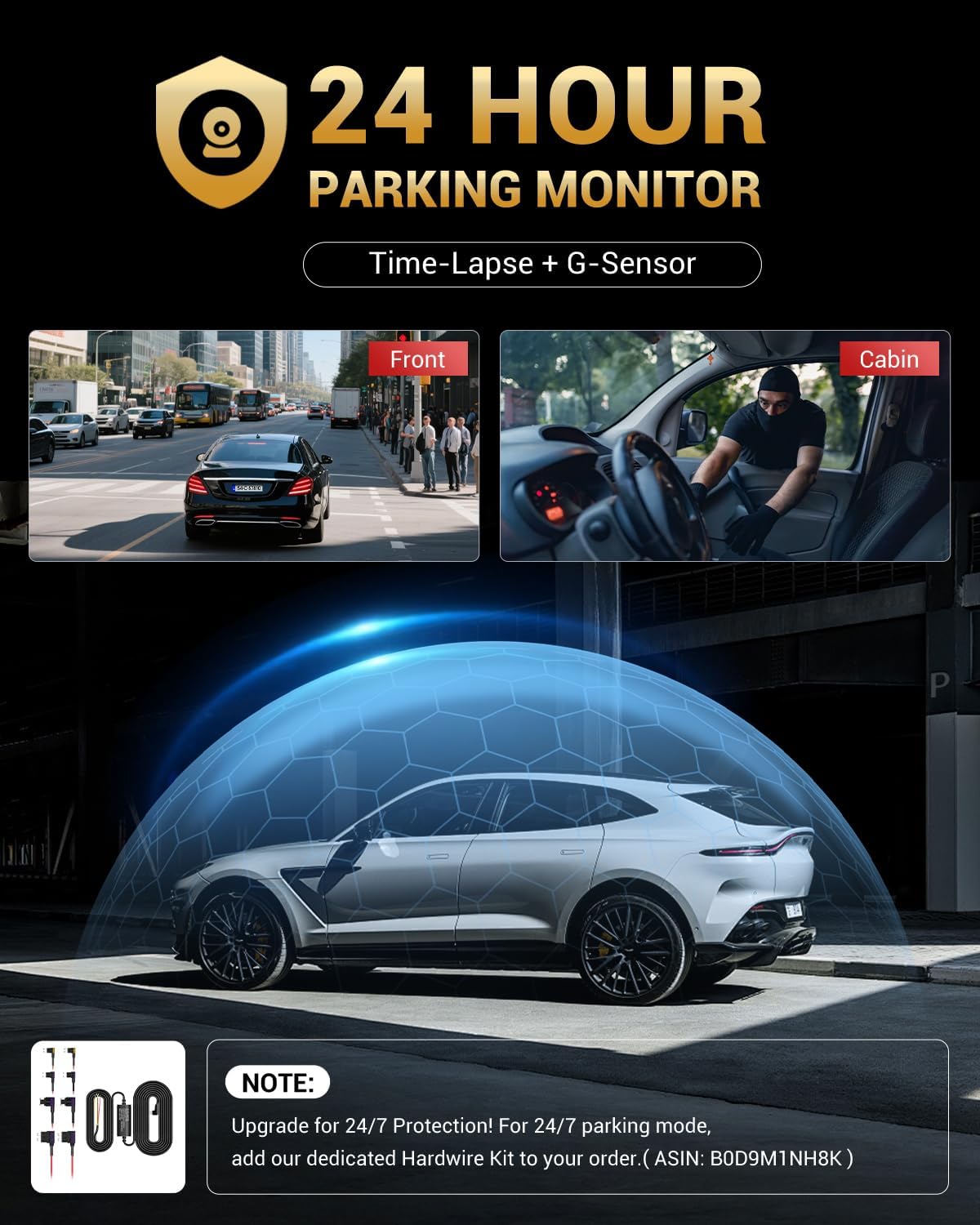 2.5K Dual Dash Cam Front Inside WiFi GPS 32GB encalife
