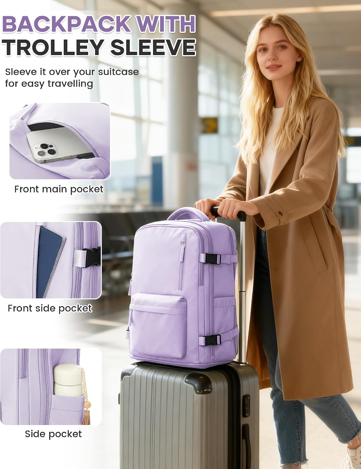 Carry-On Backpack with Shoe Compartment | Carry on luggage encalife