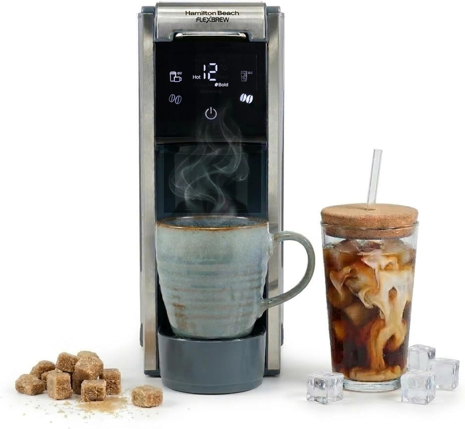 Blue 4-in-1 hot iced single serve coffee maker
