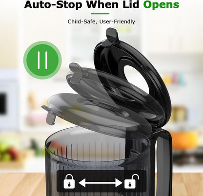 Electric Juicer Cold Press | 5.1” Wide Chute Slow Masticating encalife