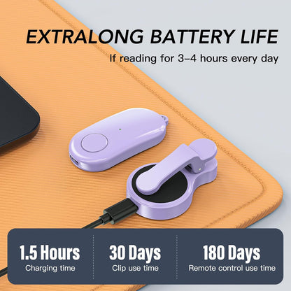 Purple Page Turner Remote for Quiet Bedtime Reading encalife