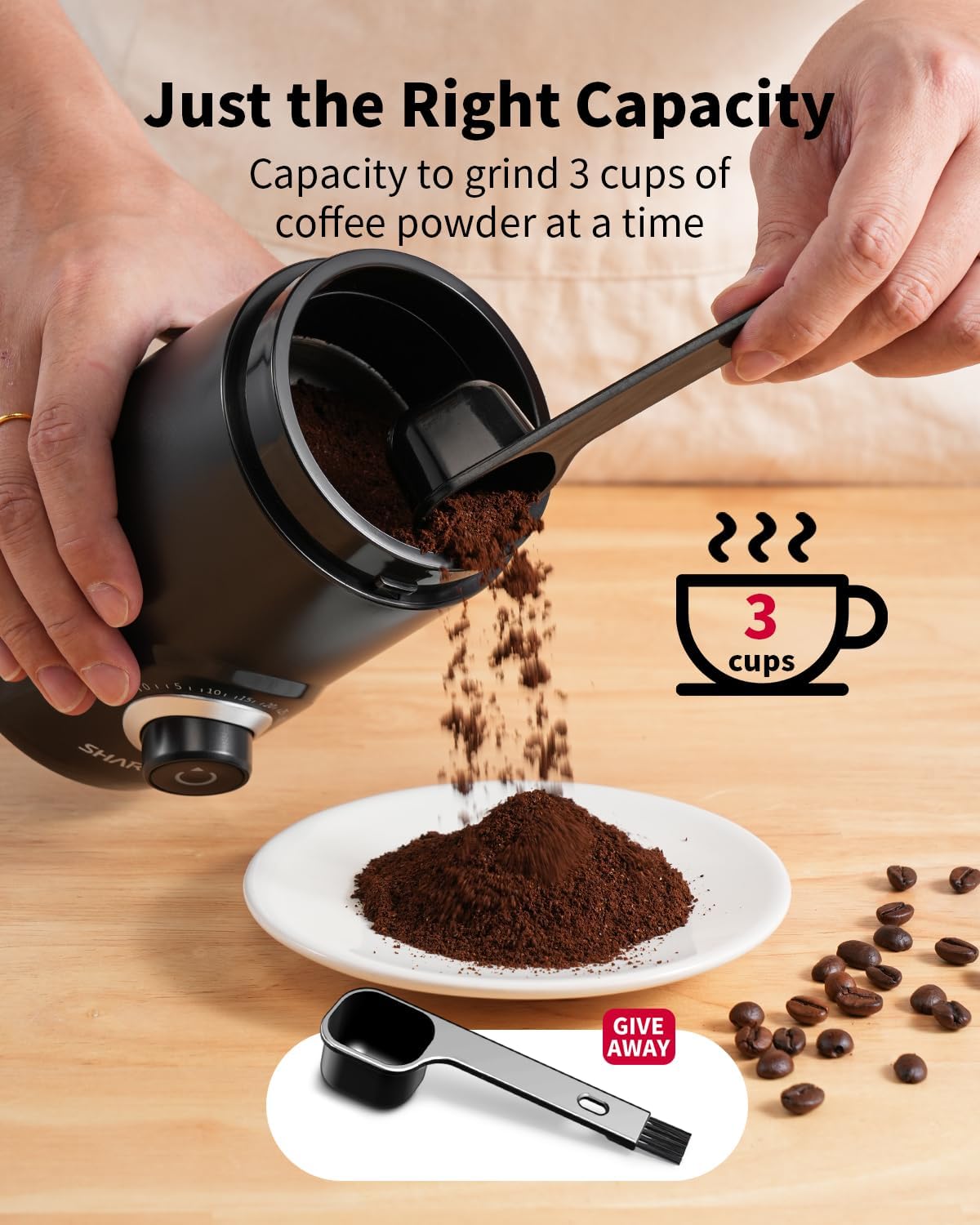 Quiet Electric Coffee Grinder – 70g encalife