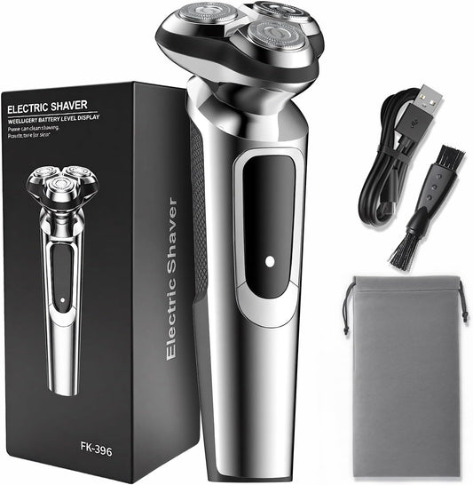 USB-C rechargeable electric razor men three-head rotary shaver