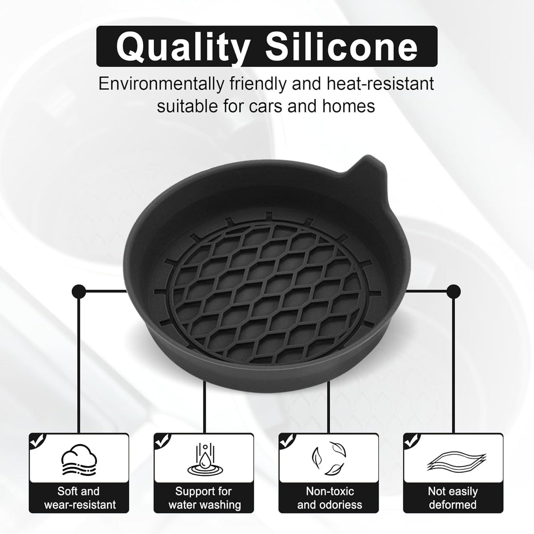 Car Cup Holder Coaster Silicone 4 Pack encalife