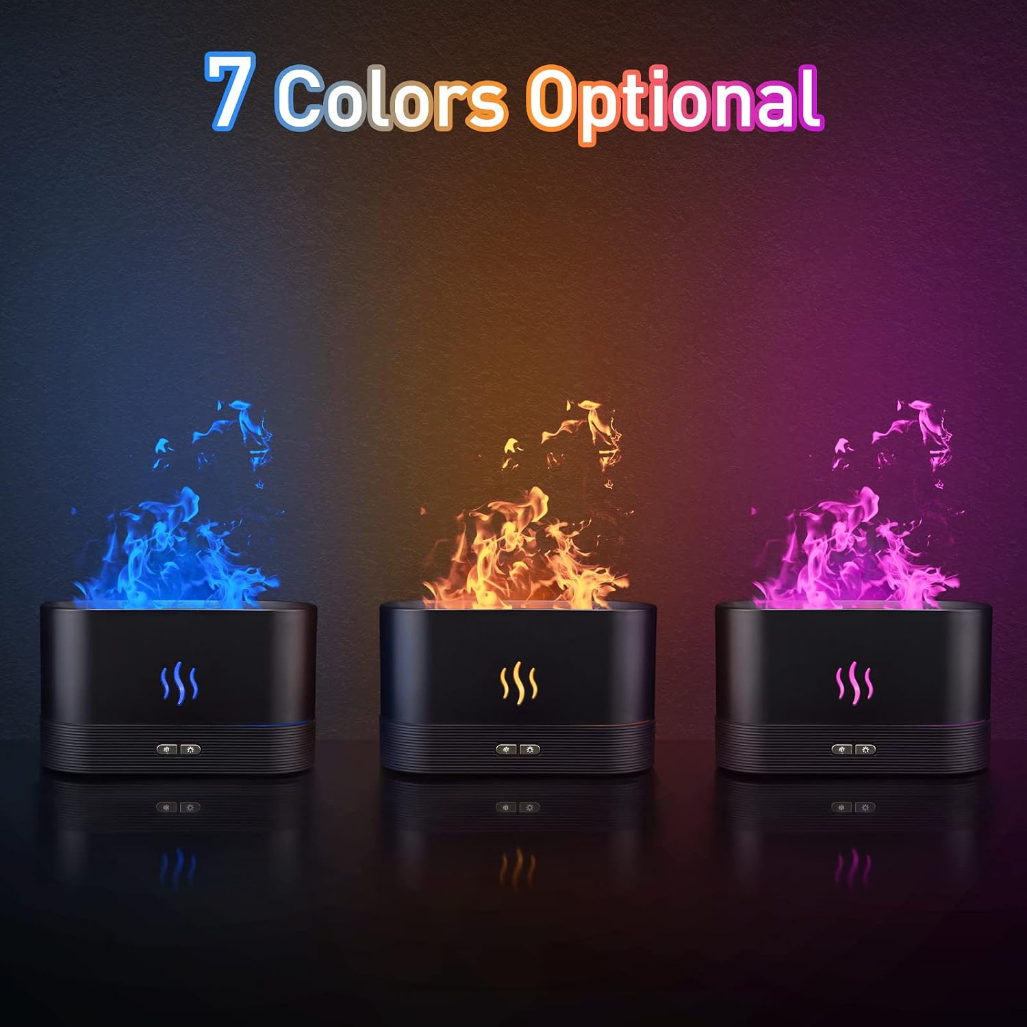 Colorful Flame Aroma Diffuser Humidifier I Auto-Off encalife