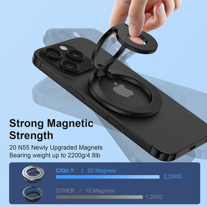 Secure MagSafe-Compatible Magnetic Phone Ring Grip Stand encalife