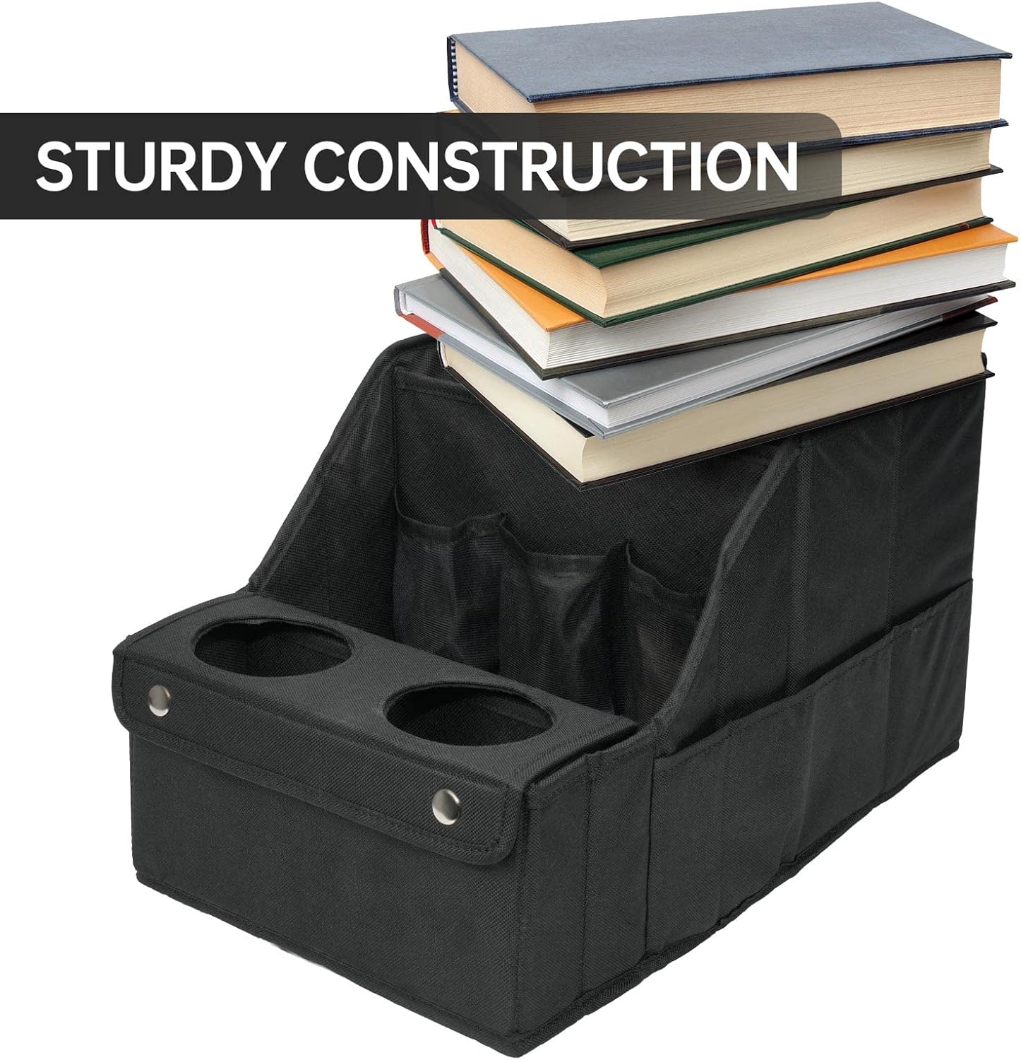 Foldable Car Seat Organizer with Cup Holders encalife